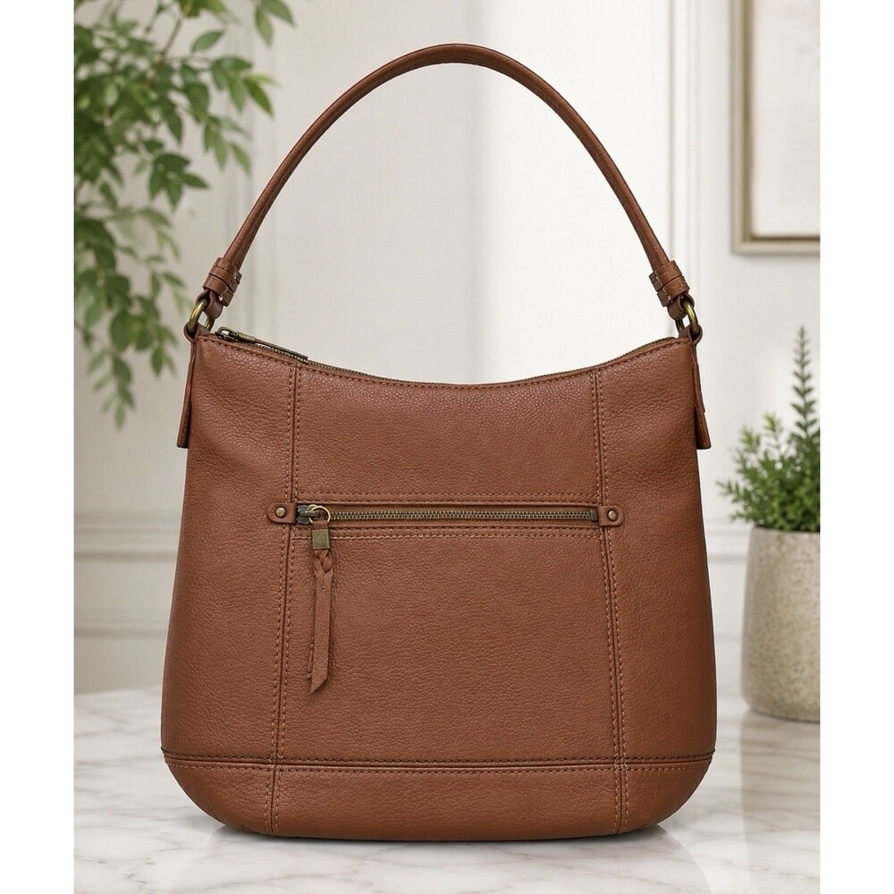 The SAK Sequoia Carmel Brown Pebbled Soft Leather Hobo Shoulder Bag